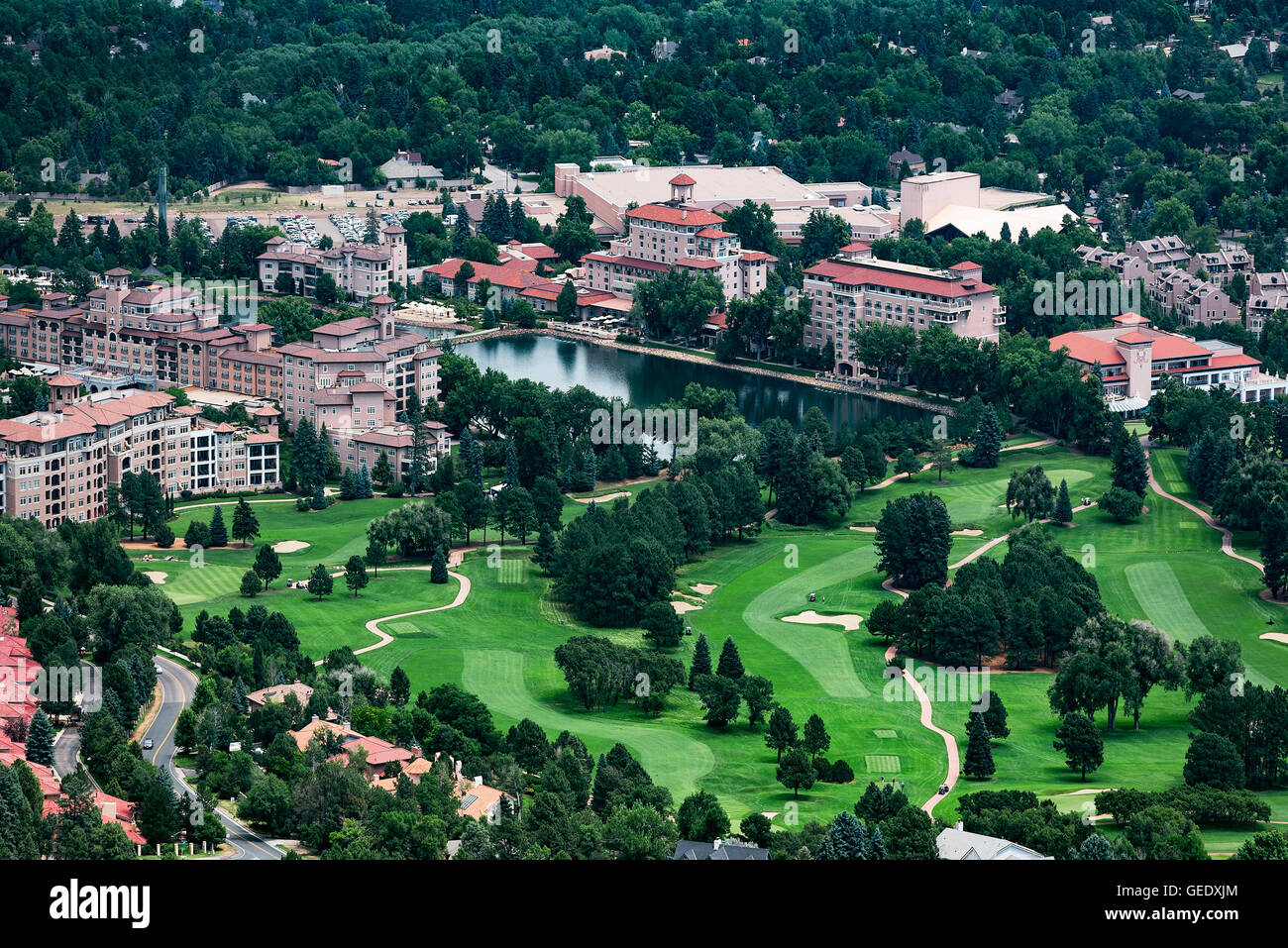 The Broadmoor Resort Hotel, Colorado Springs, Colorado, USA Stock Photo