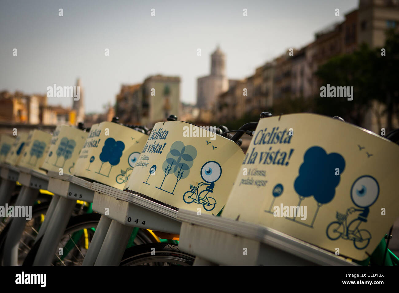 Rental bicycles in Gerona, Spain Stock Photo Alamy