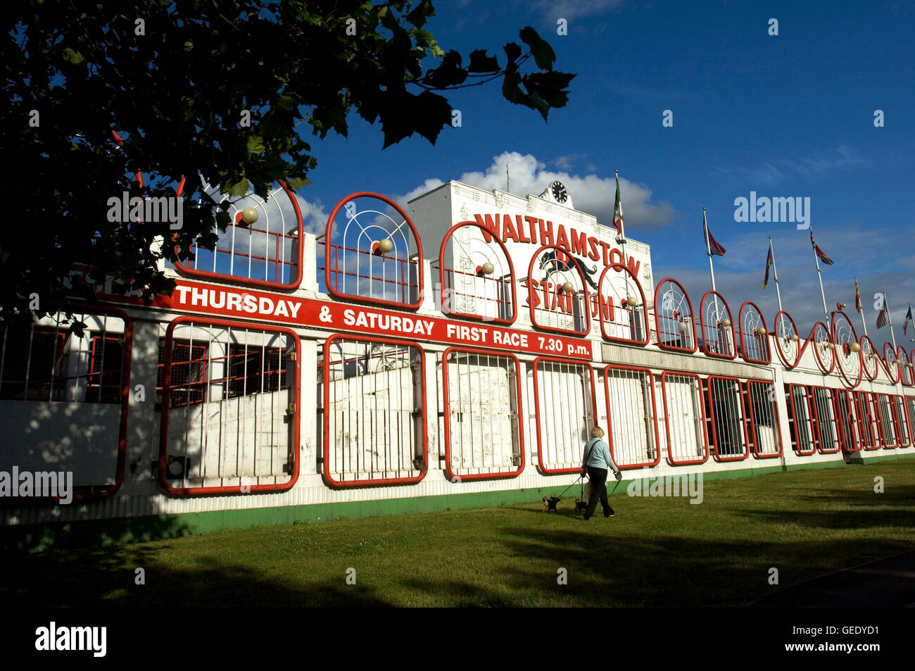 Walthamstow Greyhound track. 12.07.08 Stock Photo