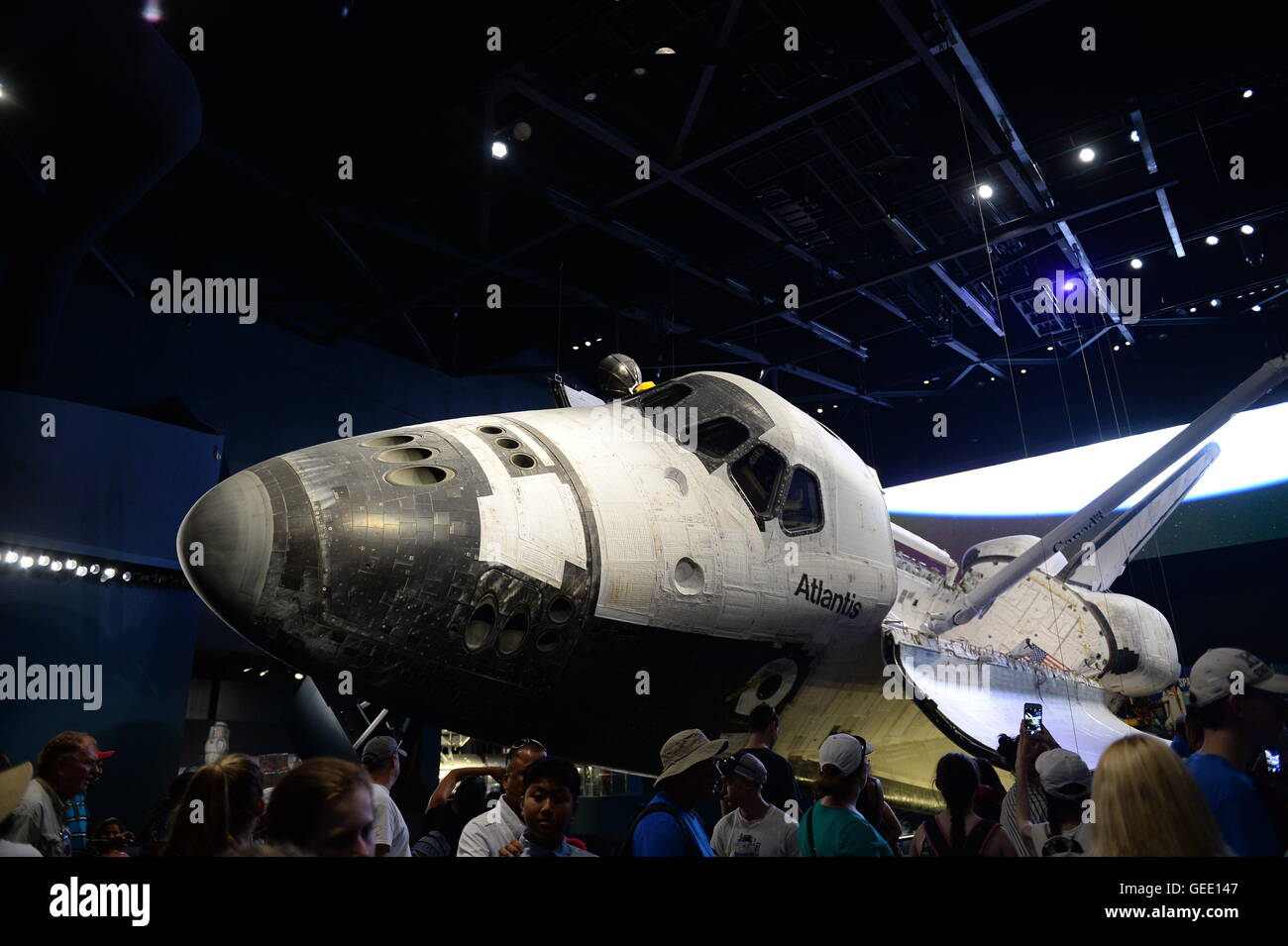 The Space Shuttle Atlantis Display At The Visitor Complex Kennedy Space Centre Florida Stock 4702