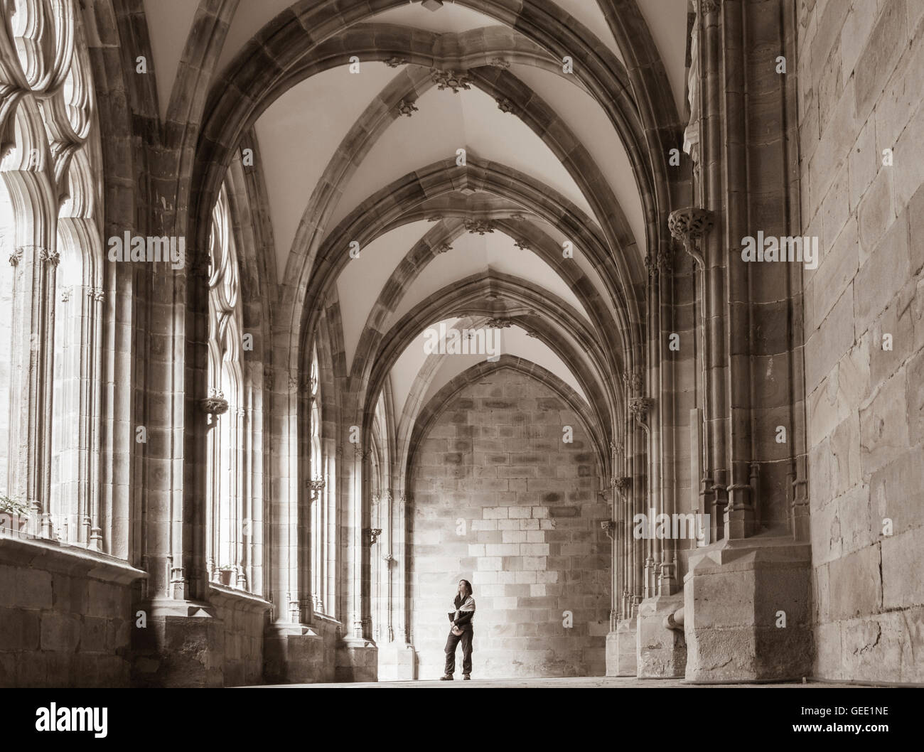 Cloister in Bilbao cathedral. Bilbao, Basque Country, Spain Stock Photo