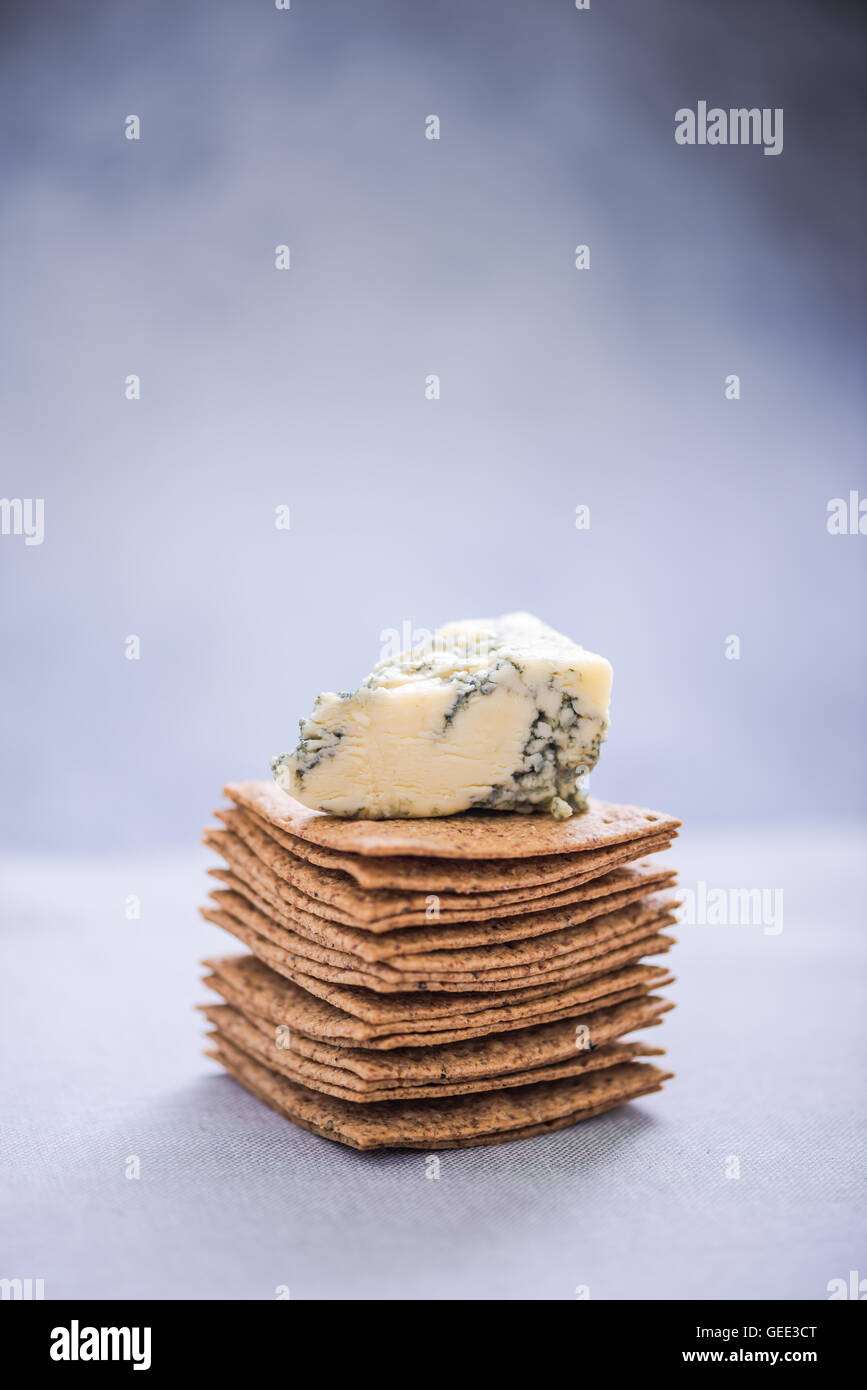 crackers stack and brie cheese Stock Photo Alamy