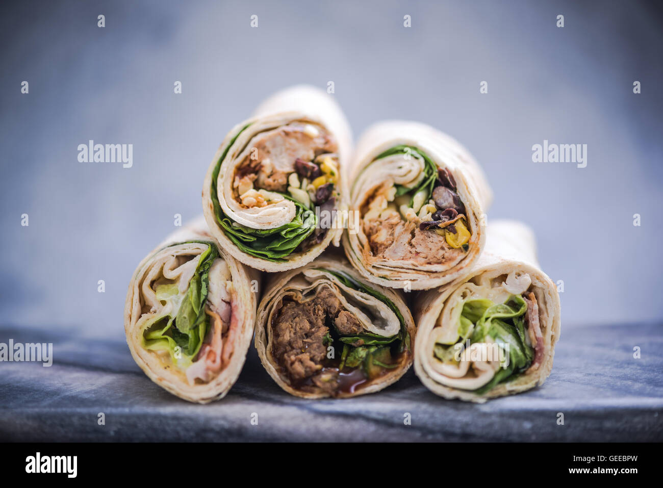 healthy wraps sandwich, mexican food Stock Photo - Alamy