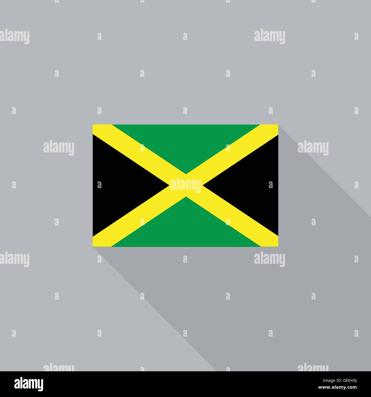 Jamaica flag flat design vector illustration Stock Vector