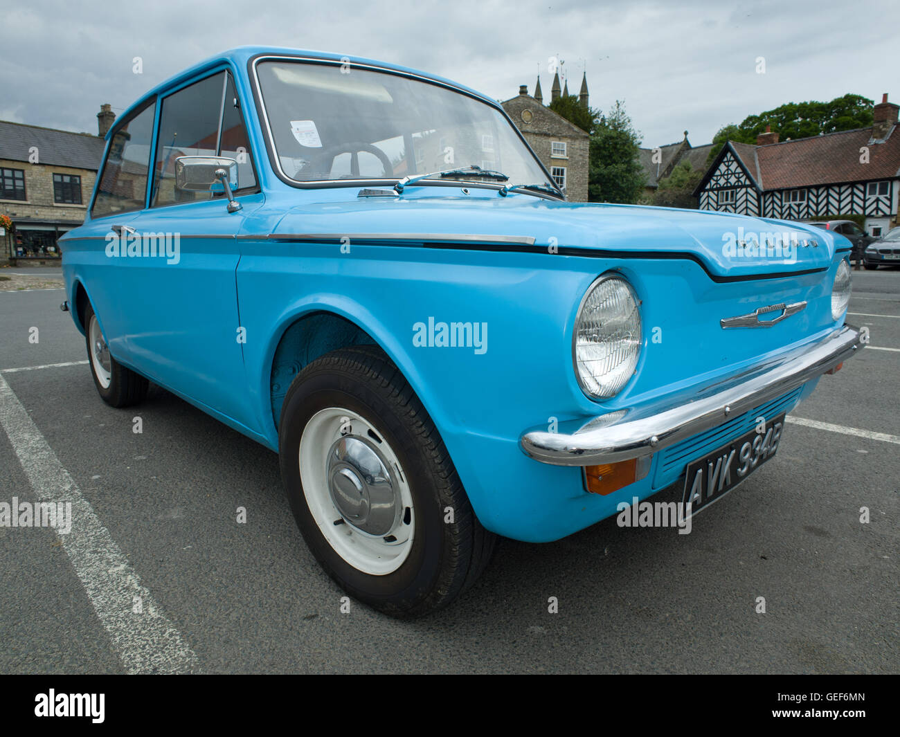 Blue Hillman Imp, a small family car manufactured in Britain during the 1960s and 1970s Stock Photo