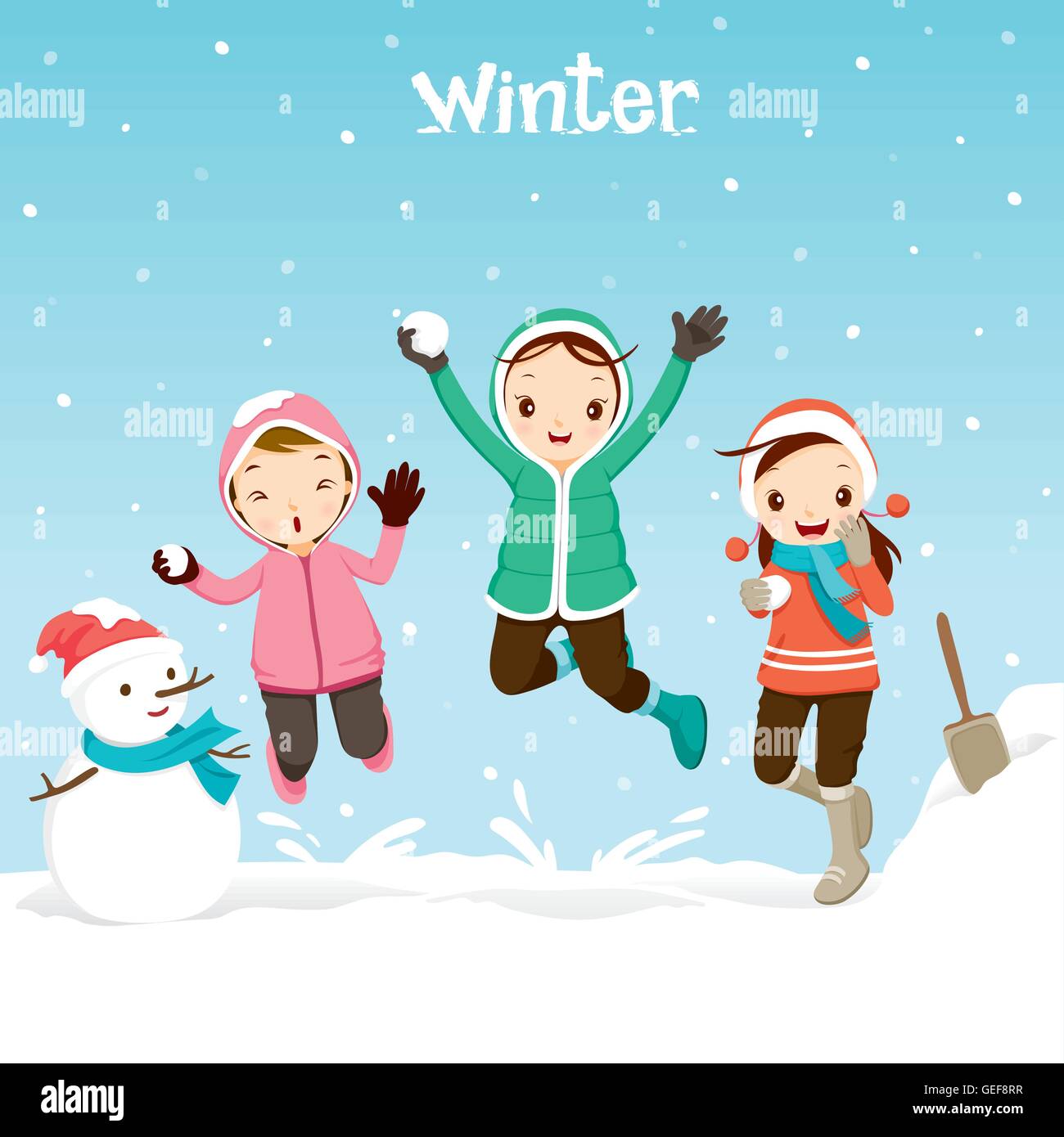 Children Playing Snow Together, Activity, Travel, Winter, Season ...