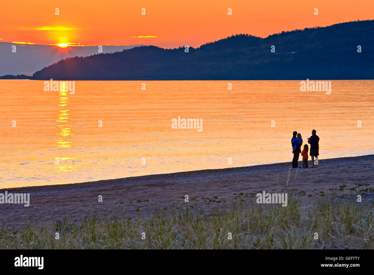 geography,travel,Canada,Ontario,People walking along beach Agawa Bay