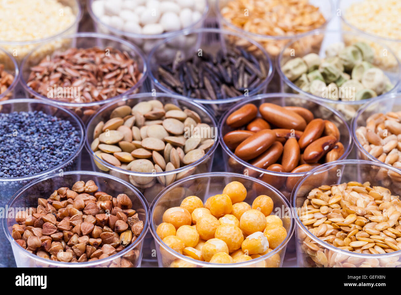 agricultural grains and legumes in the laboratory Stock Photo