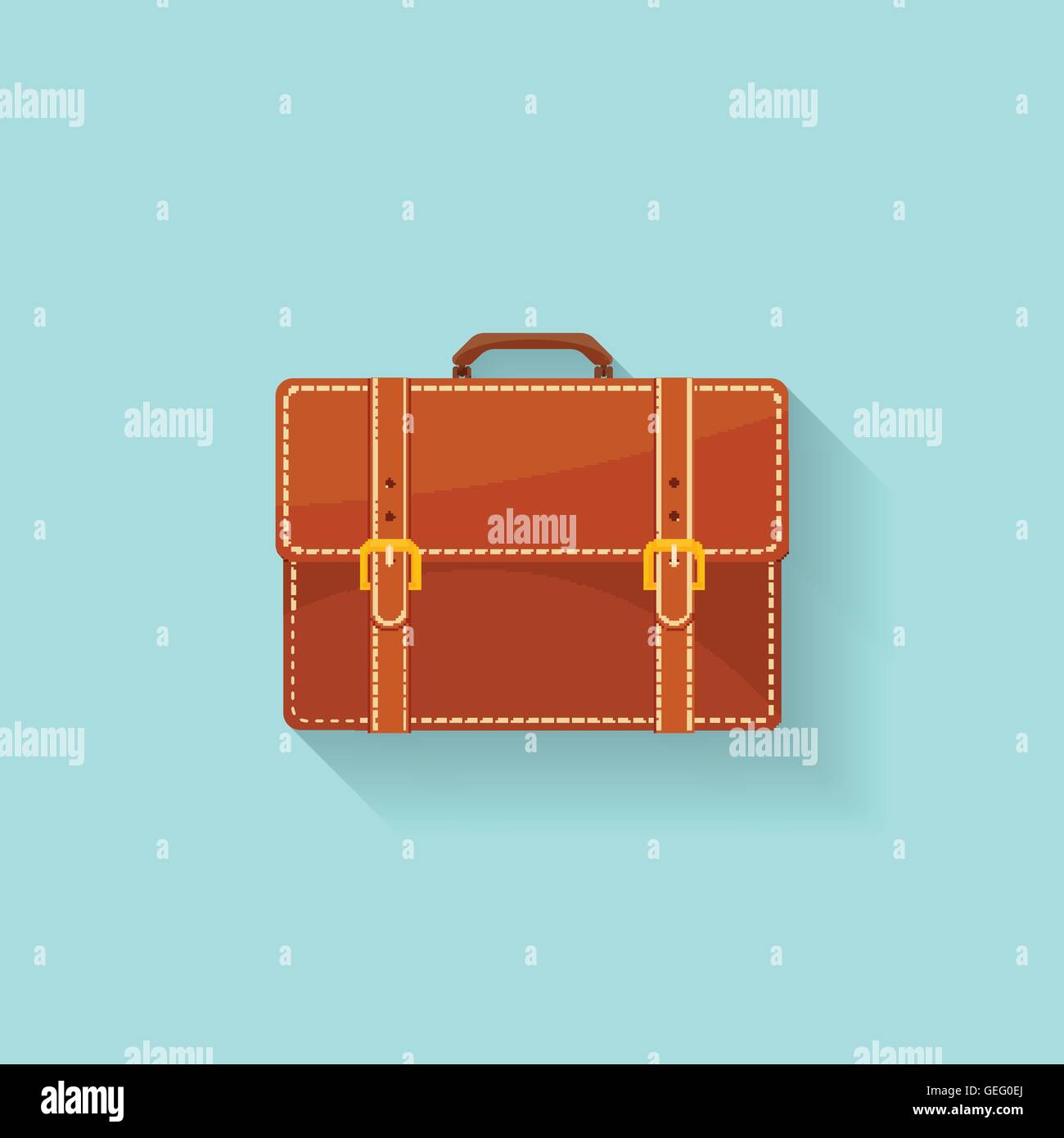 Business briefcase in a flat style. Suitcase, bag for documents. Vector