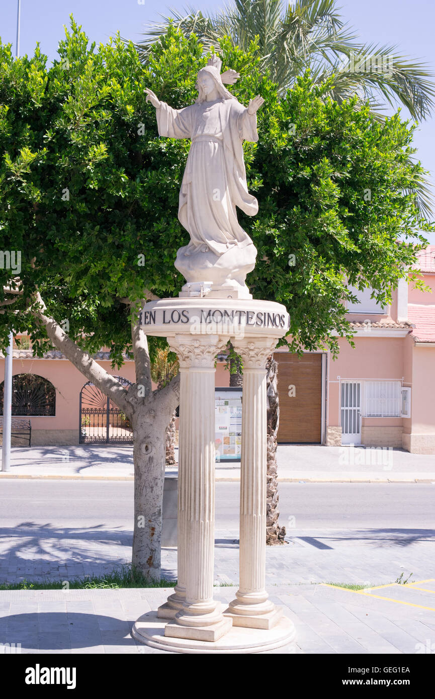 statue of Christ on a plynth in small Spanish town Stock Photo Alamy