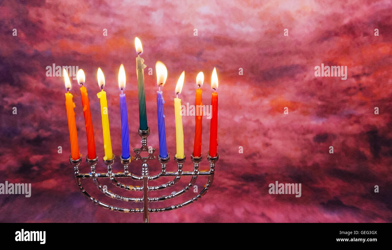 Hanukkah with menorah traditional Stock Photo Alamy