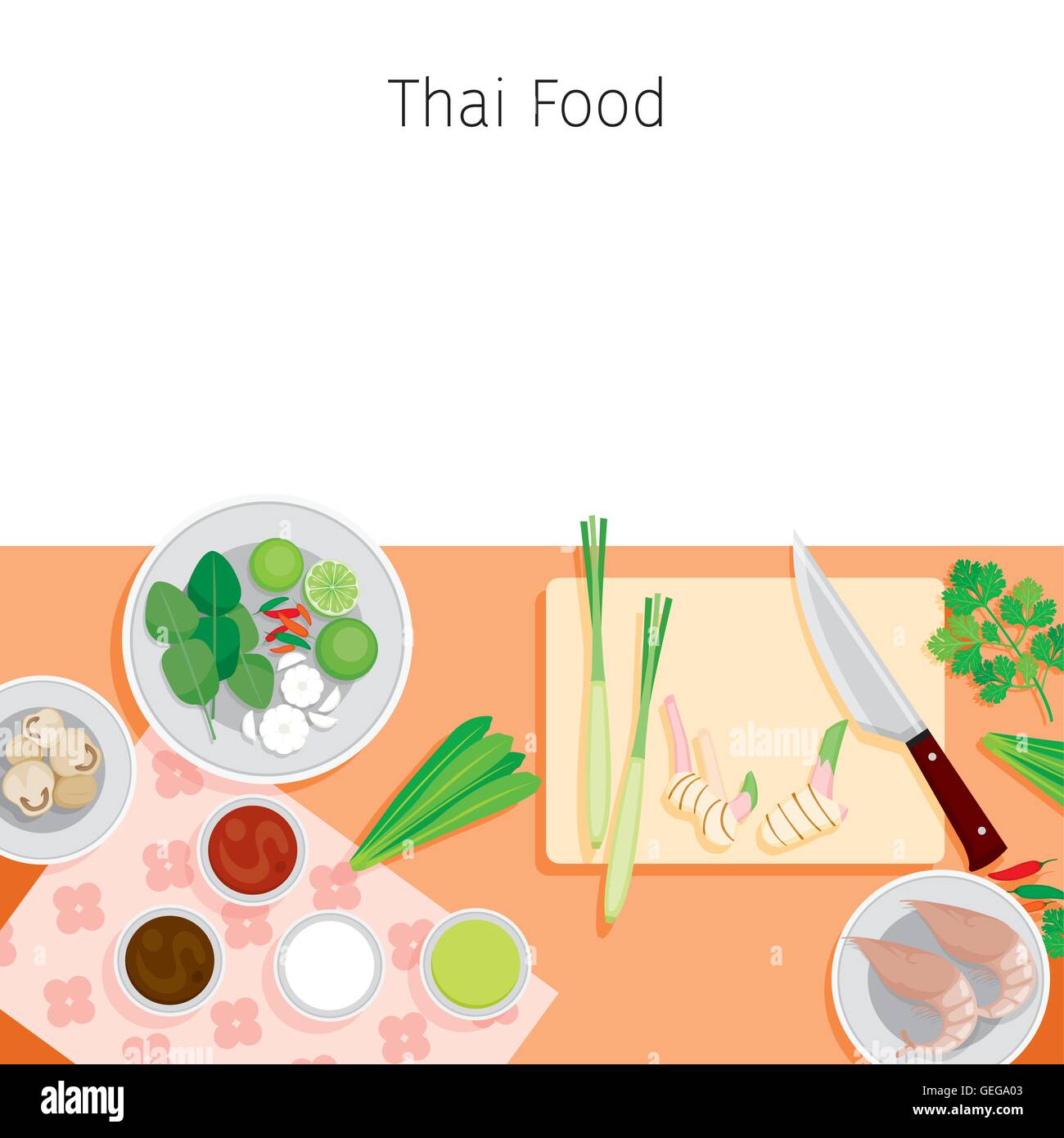 Thai prawn soup cartoon Stock Vector Images - Alamy