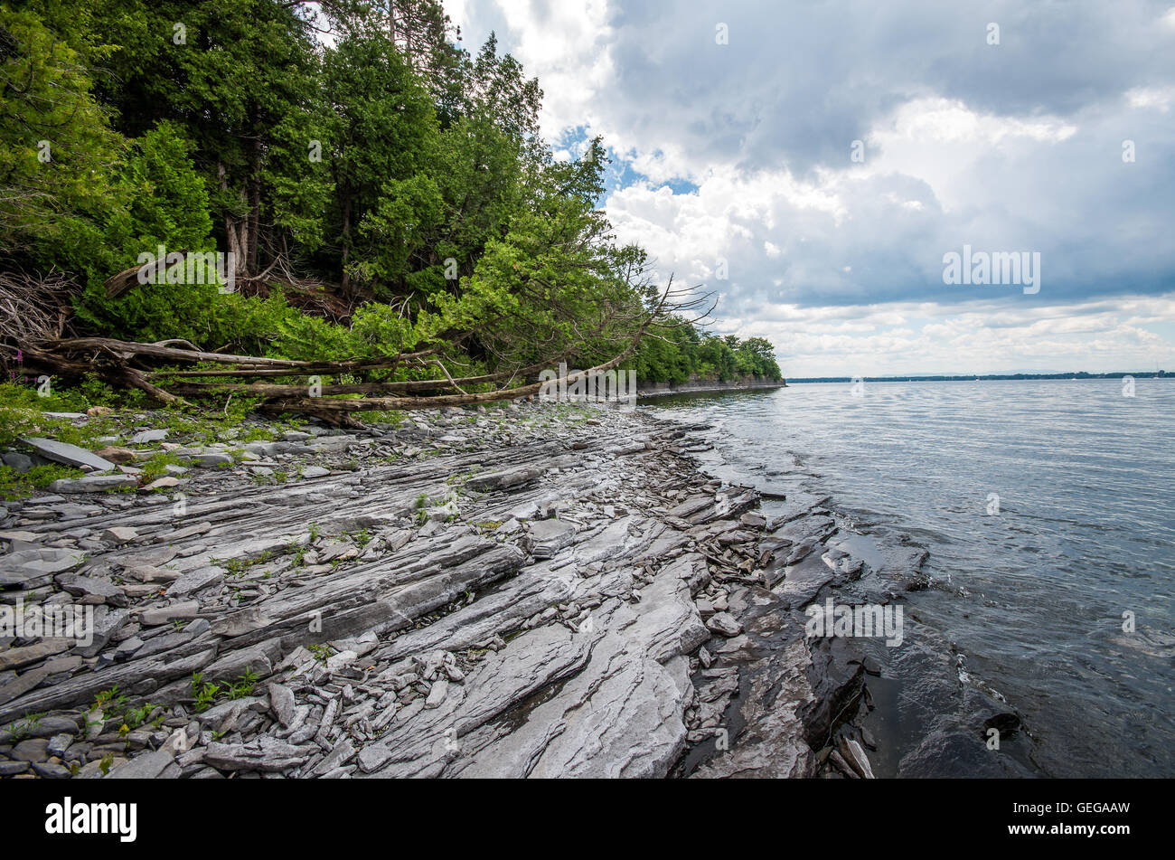 Point Au Roche State Park views from the trails Stock Photo Alamy