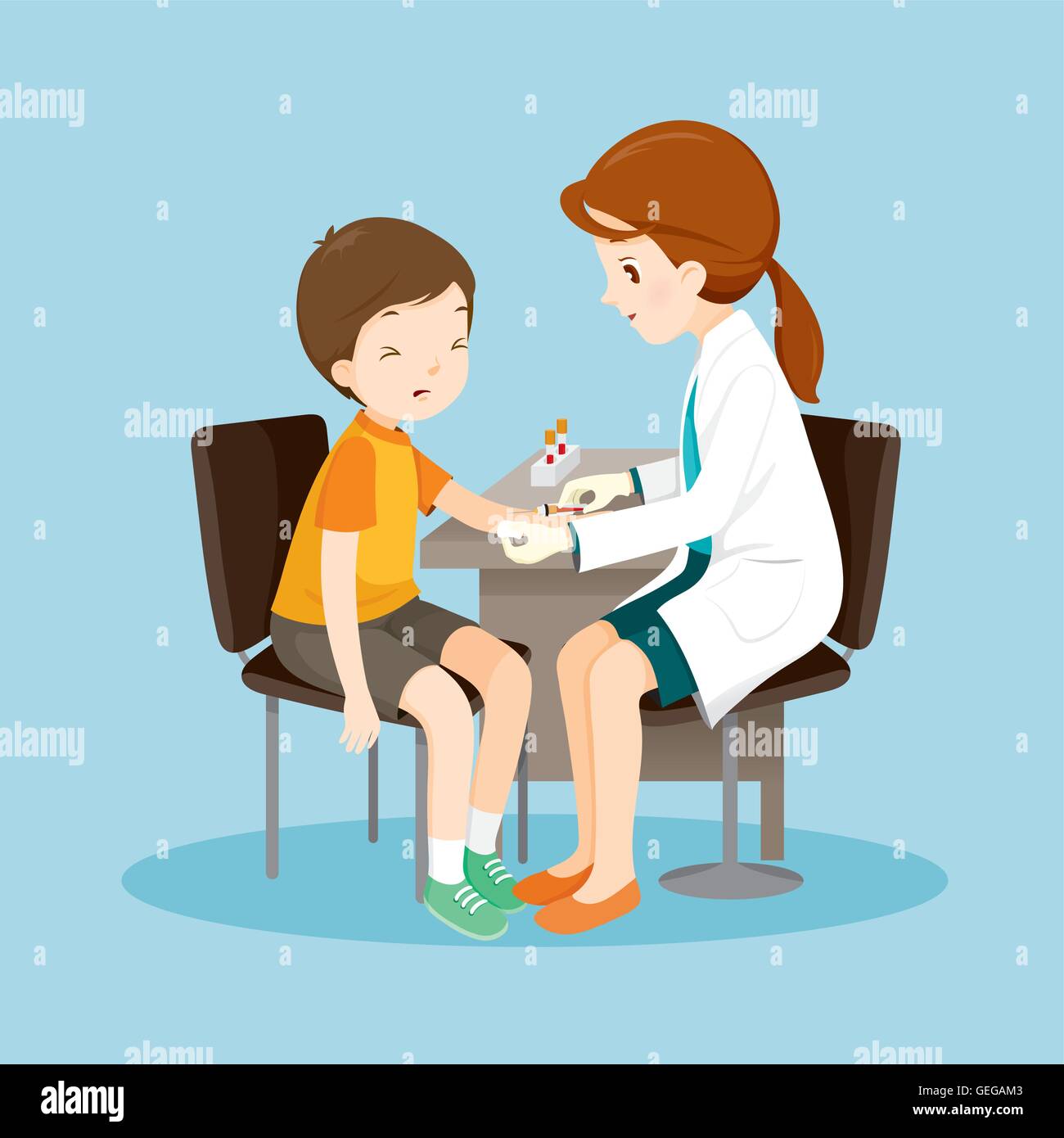 Woman Doctor Takes Blood Sample From Patient, Medical, Physician, Hospital, Checkup, Patient, Healthy, Treatment, Personnel Stock Vector