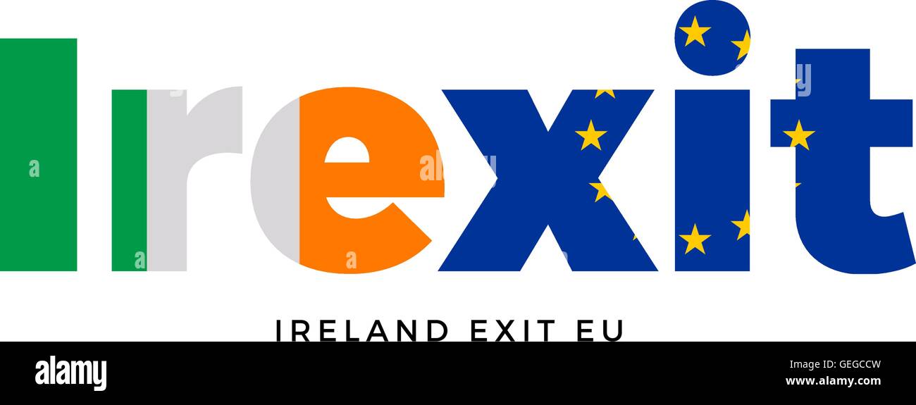 IREXIT - Ireland exit from European Union on Referendum. Stock Vector