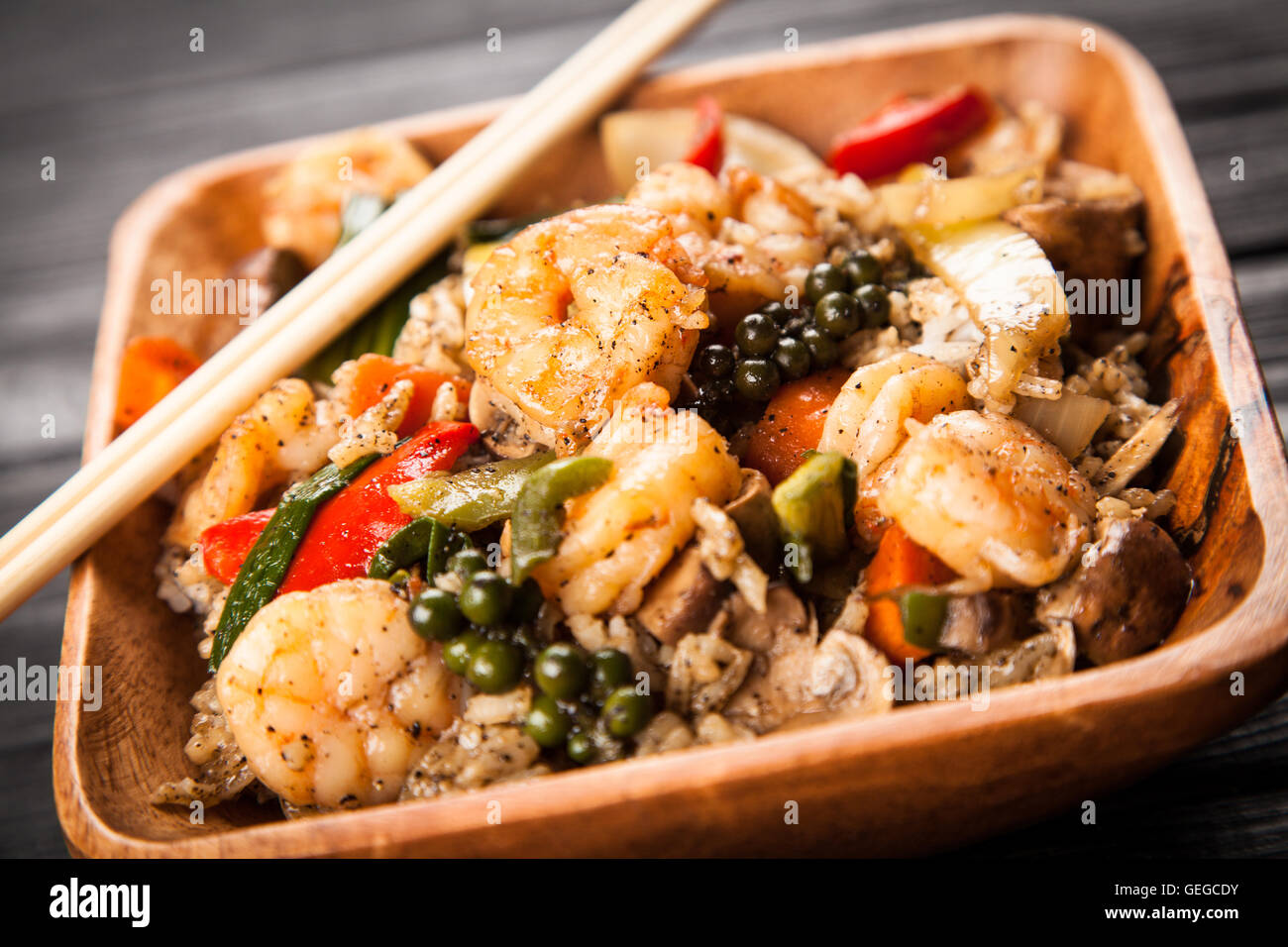 Shrimp rice dish Stock Photo - Alamy