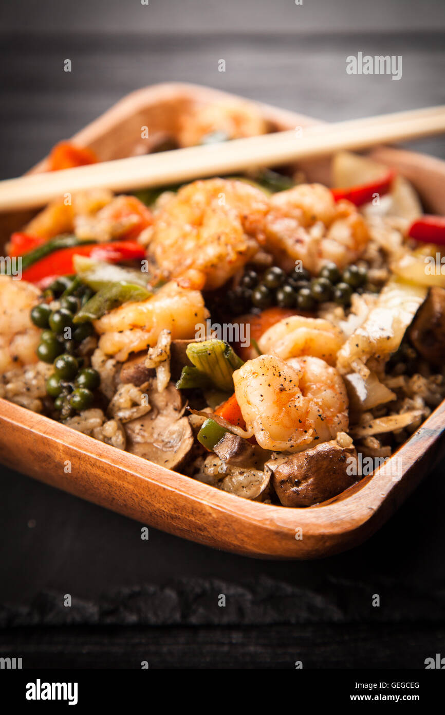 Shrimp rice dish Stock Photo - Alamy