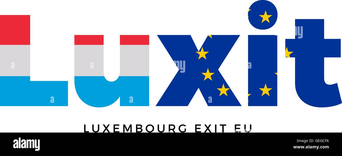 LUXIT - Luxembourg exit from European Union on Referendum. Stock Vector