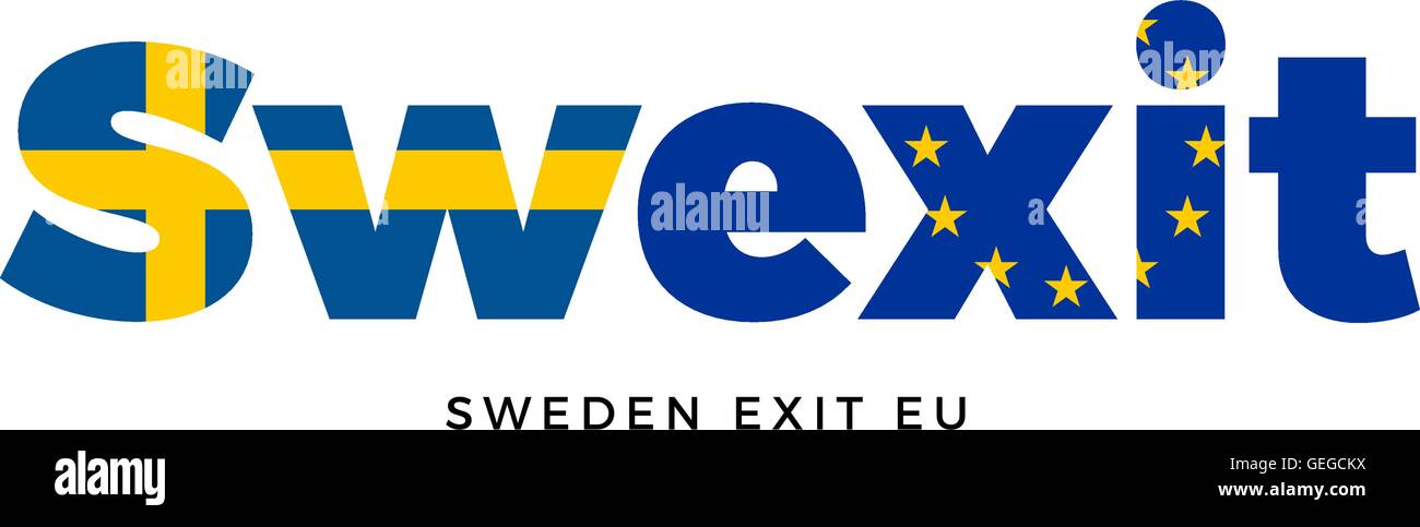 SWEXIT - Sweden exit from European Union on Referendum. Stock Vector