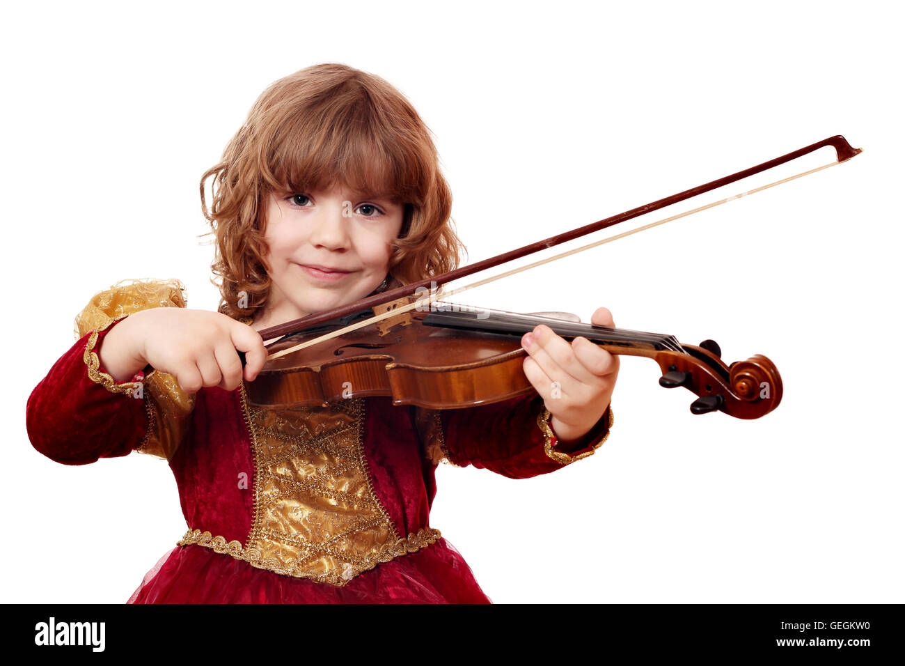 beautiful little girl play violin Stock Photo - Alamy