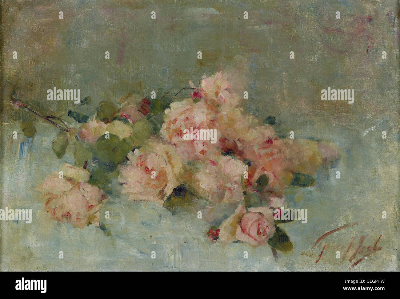 「Pink Rose」テンペラ画 Pink Rose」テンペラ画