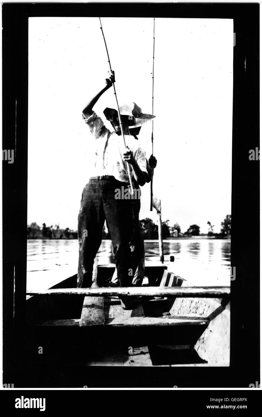 Henry Gowan Feild and Noble fishing on Moon Lake Stock Photo