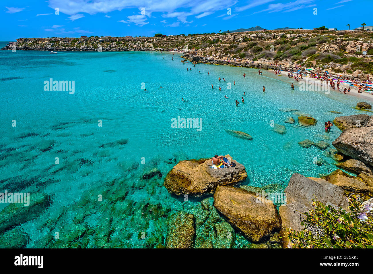 Cala azzurra beach favignana hi-res stock photography and images - Alamy