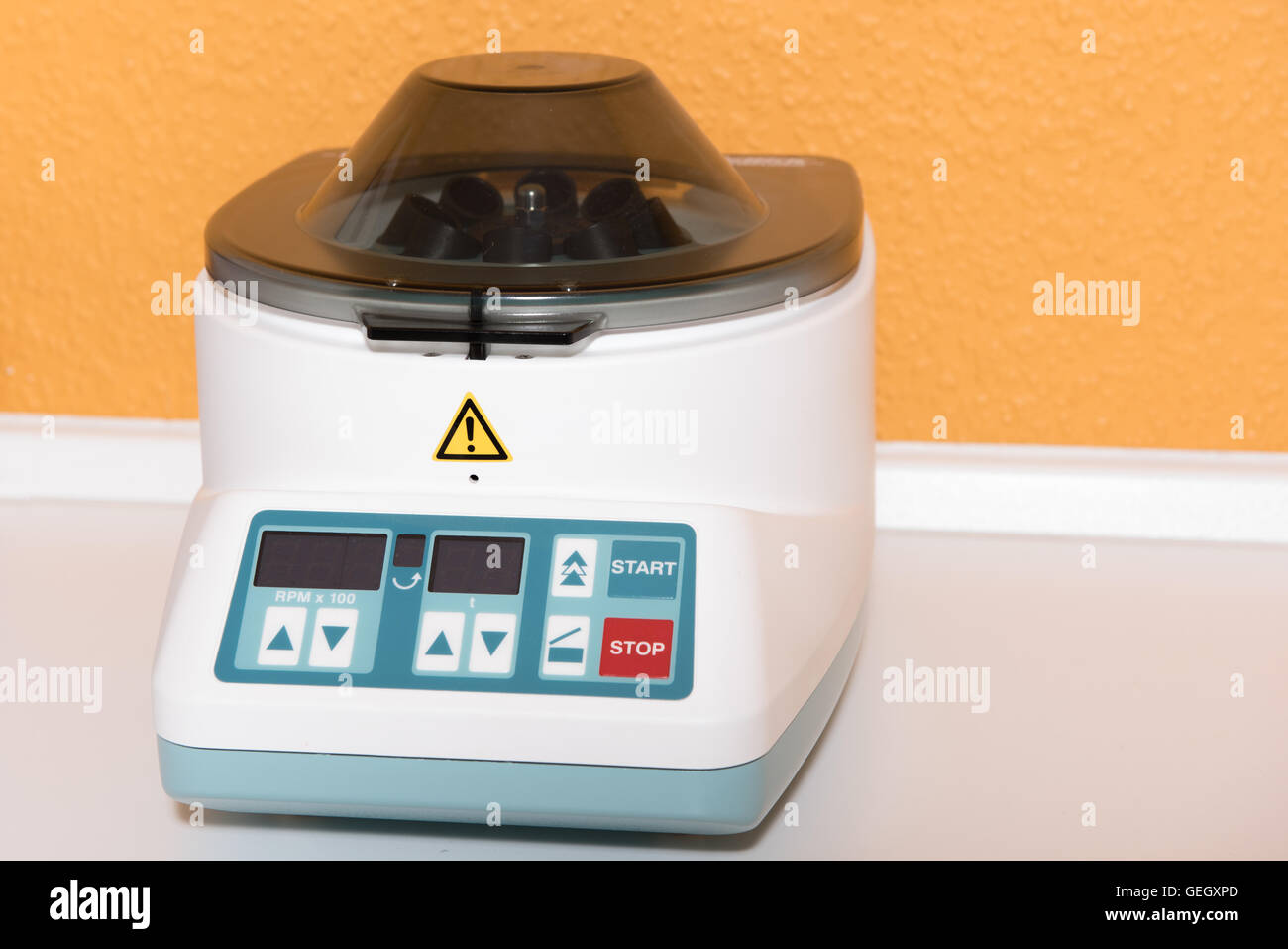 centrifuge as medical equipment for treatment of liquids Stock Photo