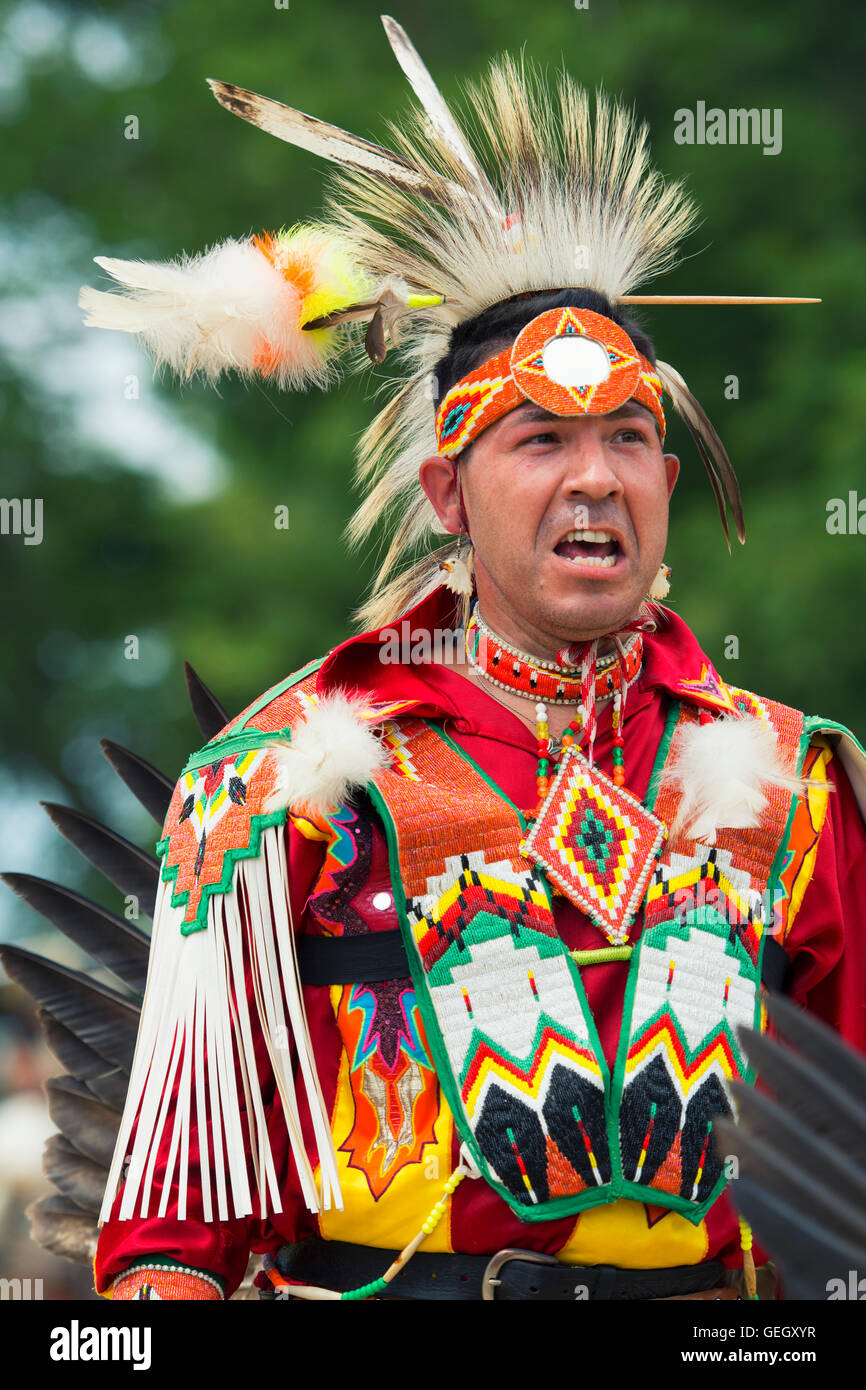 Pow Wow Native Male Dancer in Traditional Regalia Six Nations of the
