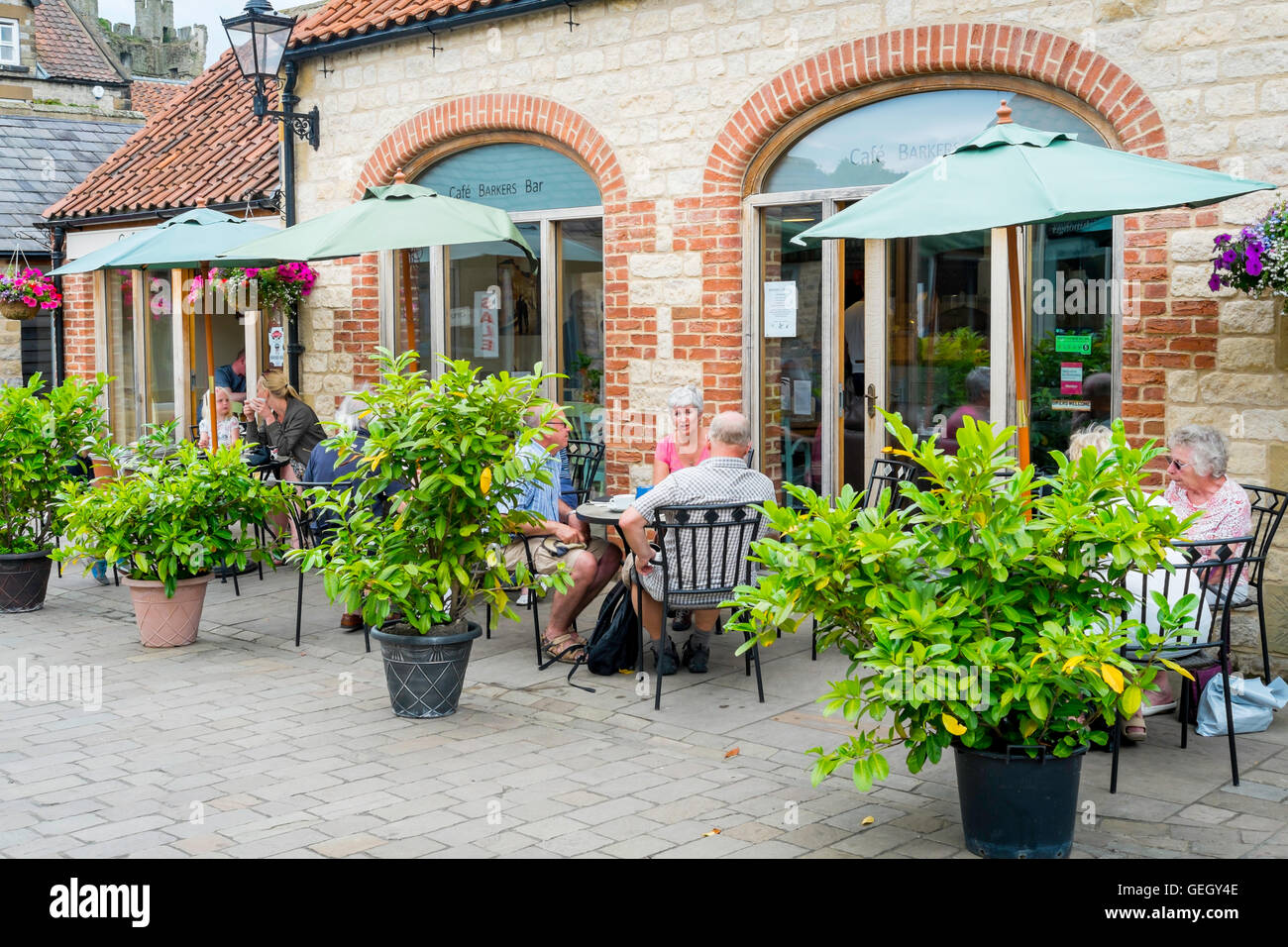 Barkers Café Bar, in Barker's Yard Hemsley North Yorkshire Stock Photo