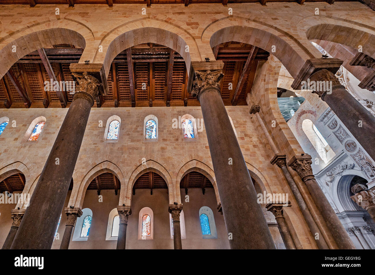 Italy Sicily Cefalù cathedral interior Stock Photo