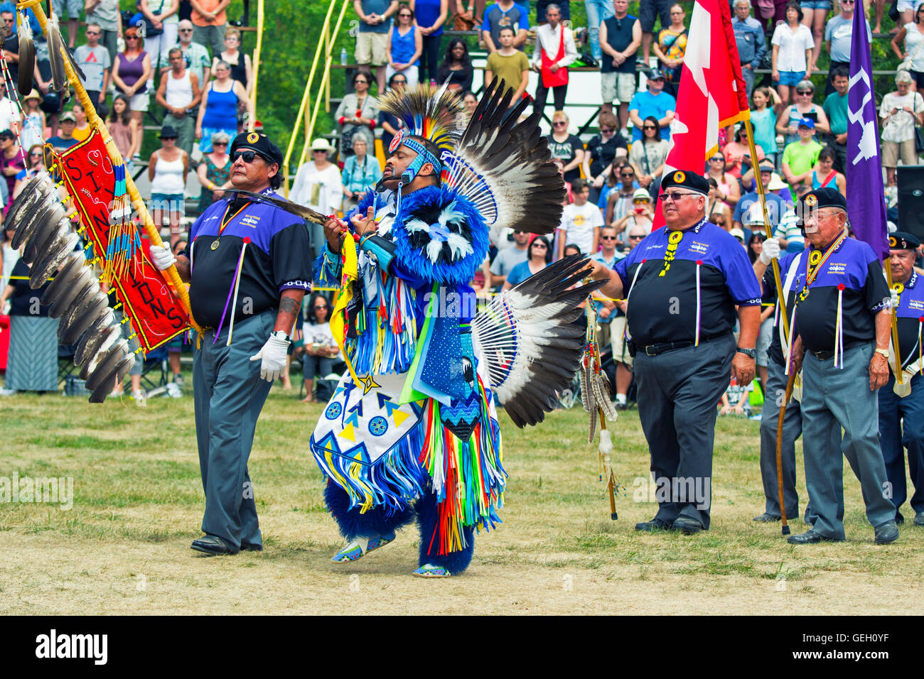 Pow Wow, Native Men, Aboriginal Veterans at the annual Six Nations of