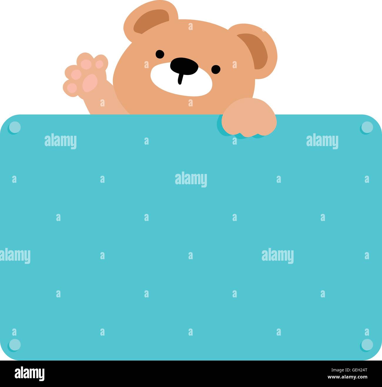 Cute brown bear hold blank board vector illustration Stock Vector Image ...