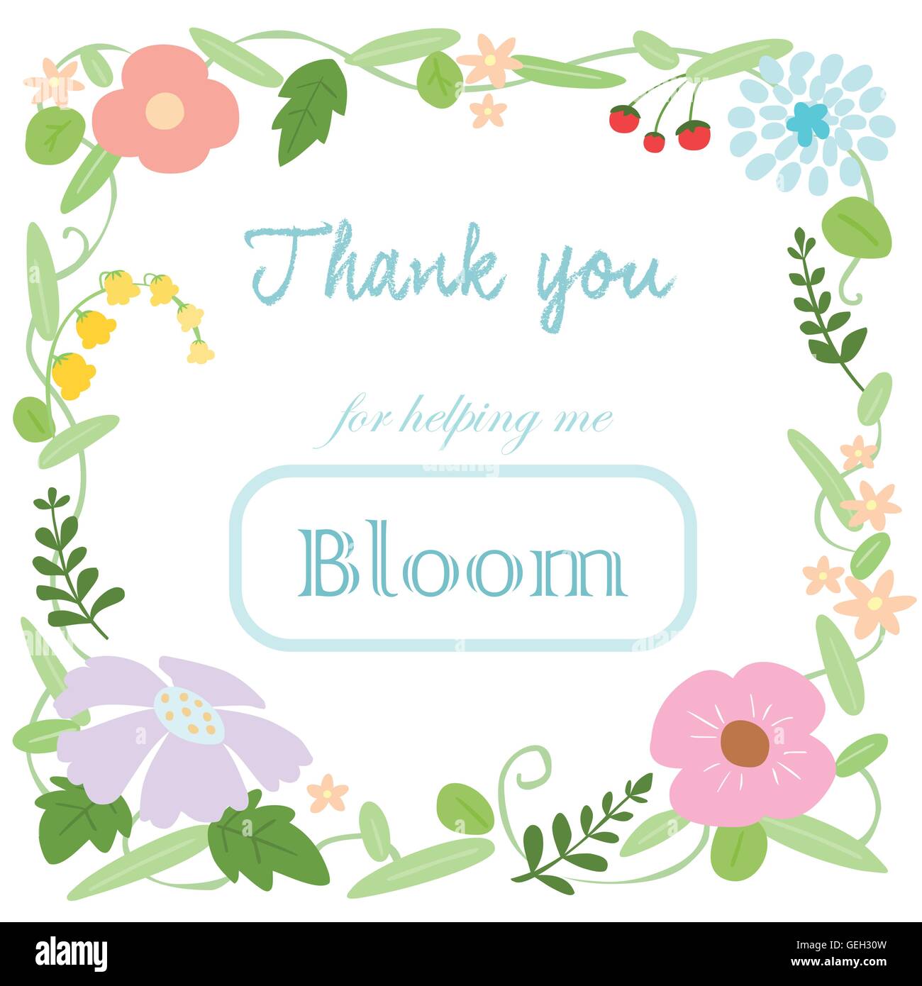 flower bloomThank you card vector illustration Stock Vector
