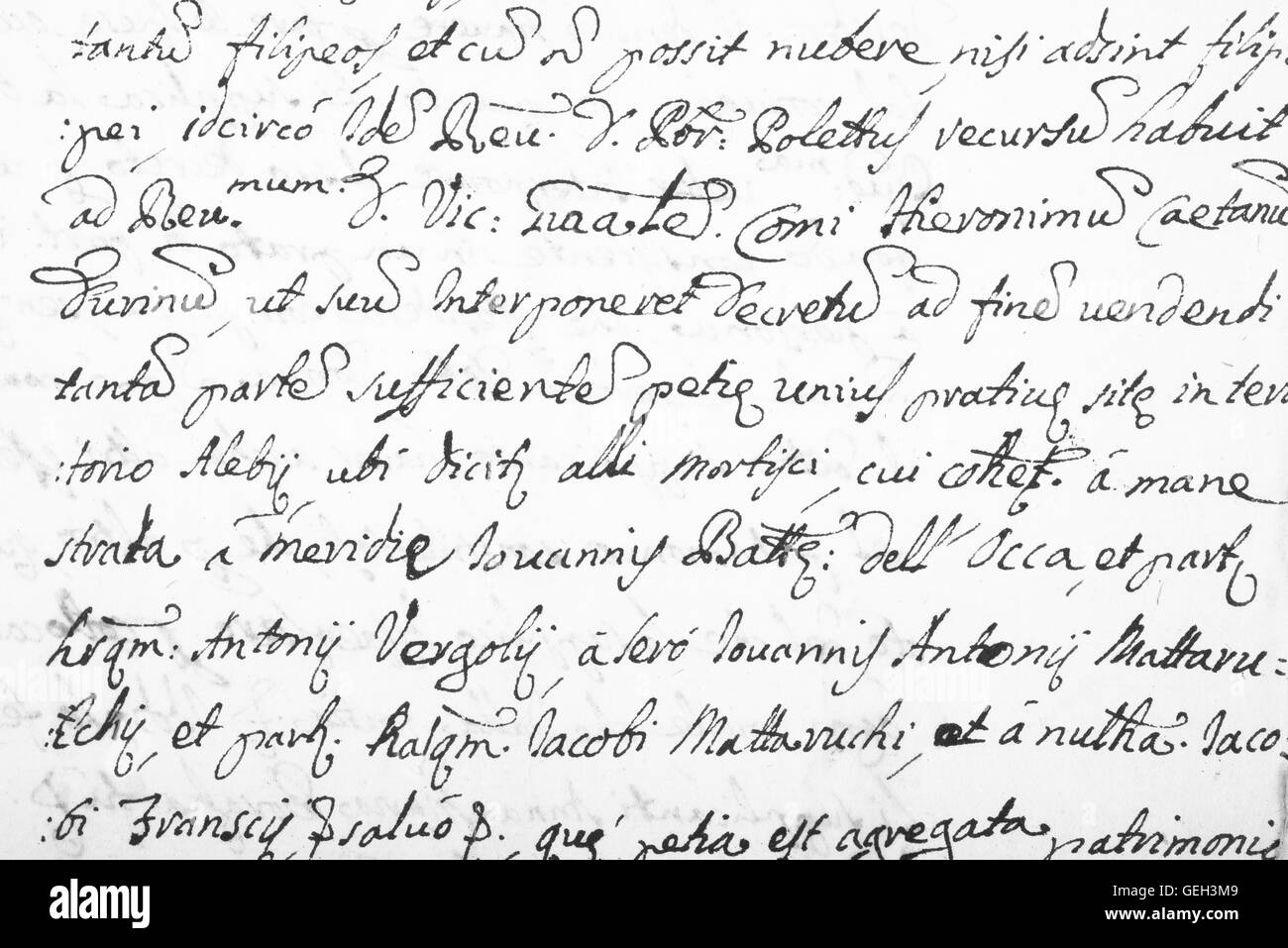 old manuscript on old dirty paper Stock Photo