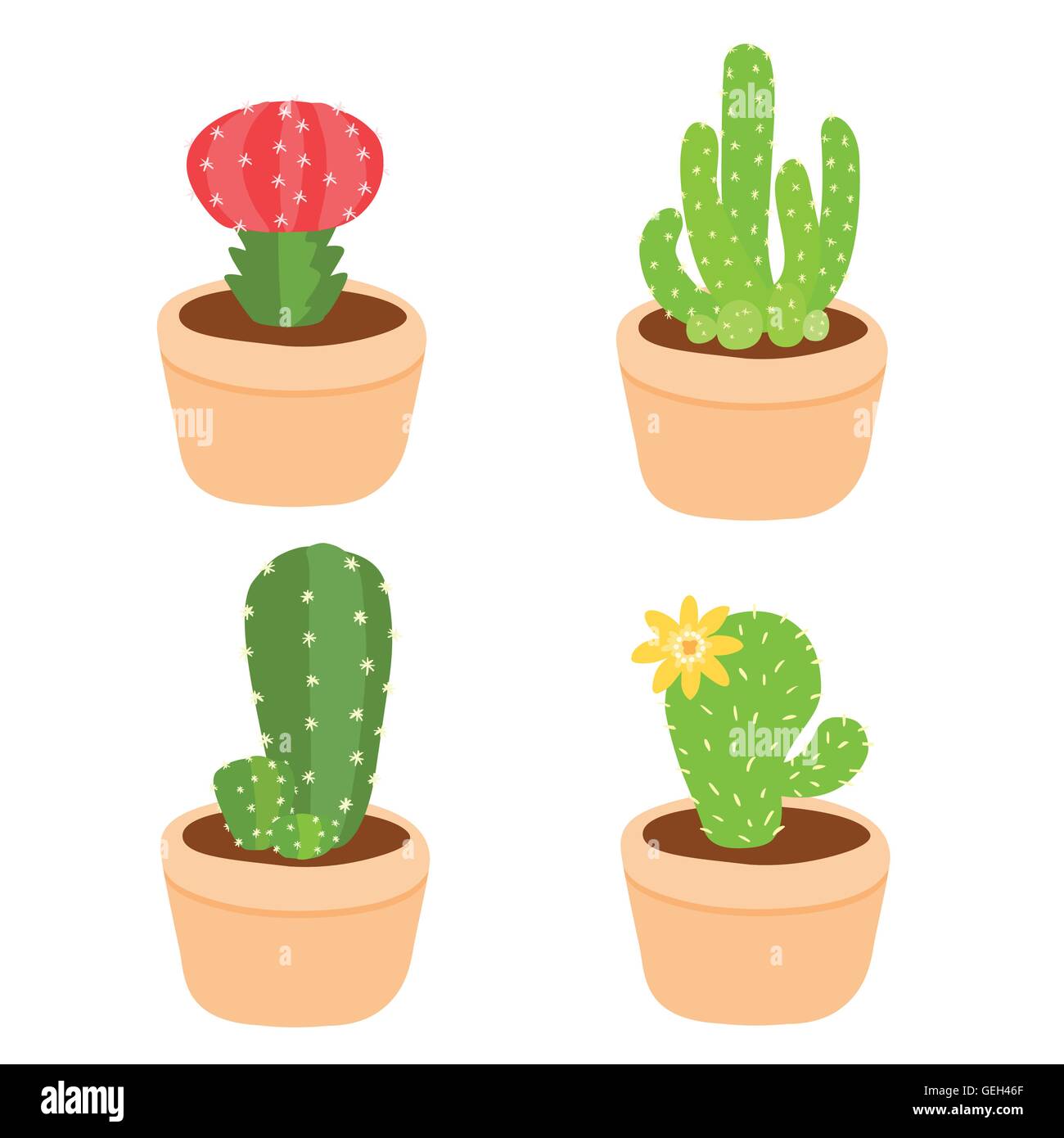 Cute and colorful cactus pot vector illustration Stock Vector Image ...