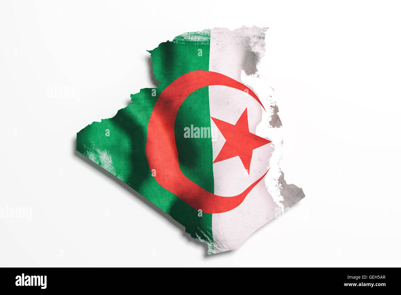 3d rendering of Algeria map and flag Stock Photo - Alamy