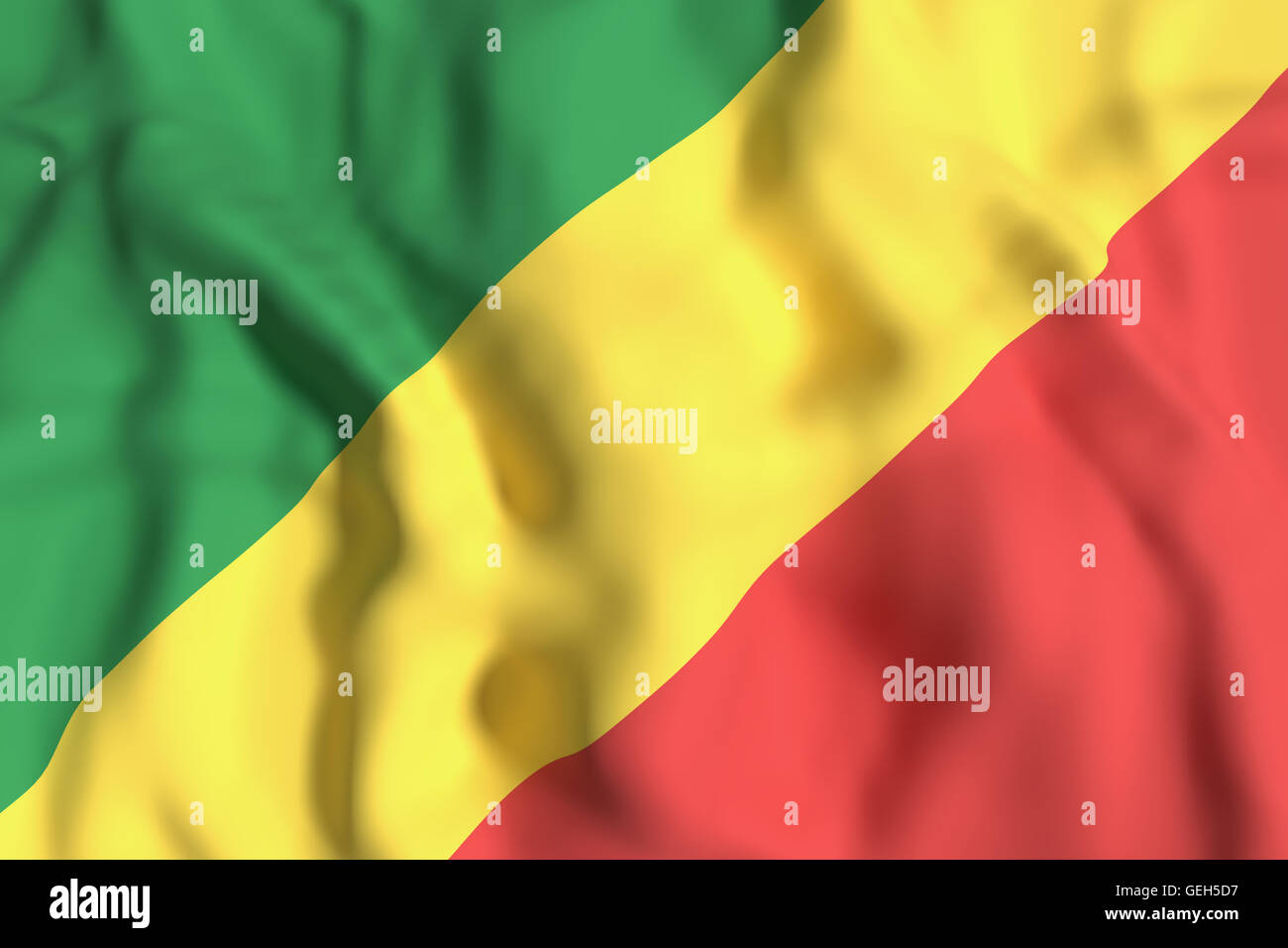 3d rendering of Republic of Congo flag waving Stock Photo - Alamy