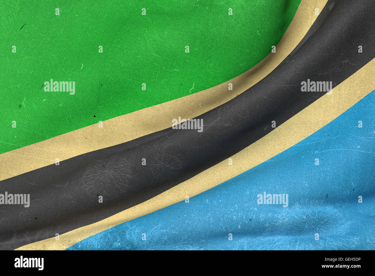 3d rendering of an old and dirty Tanzania flag waving Stock Photo - Alamy