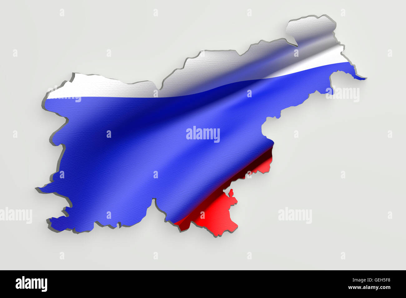 3d rendering of Slovenia map and flag on white background Stock Photo ...