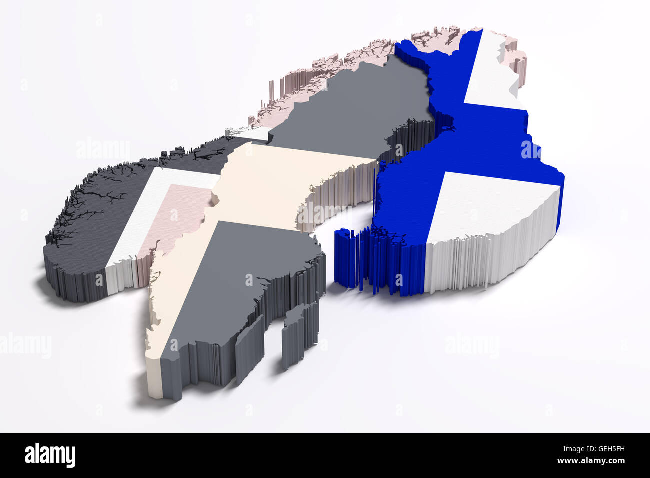 3d rendering of Finland map and flag Stock Photo - Alamy