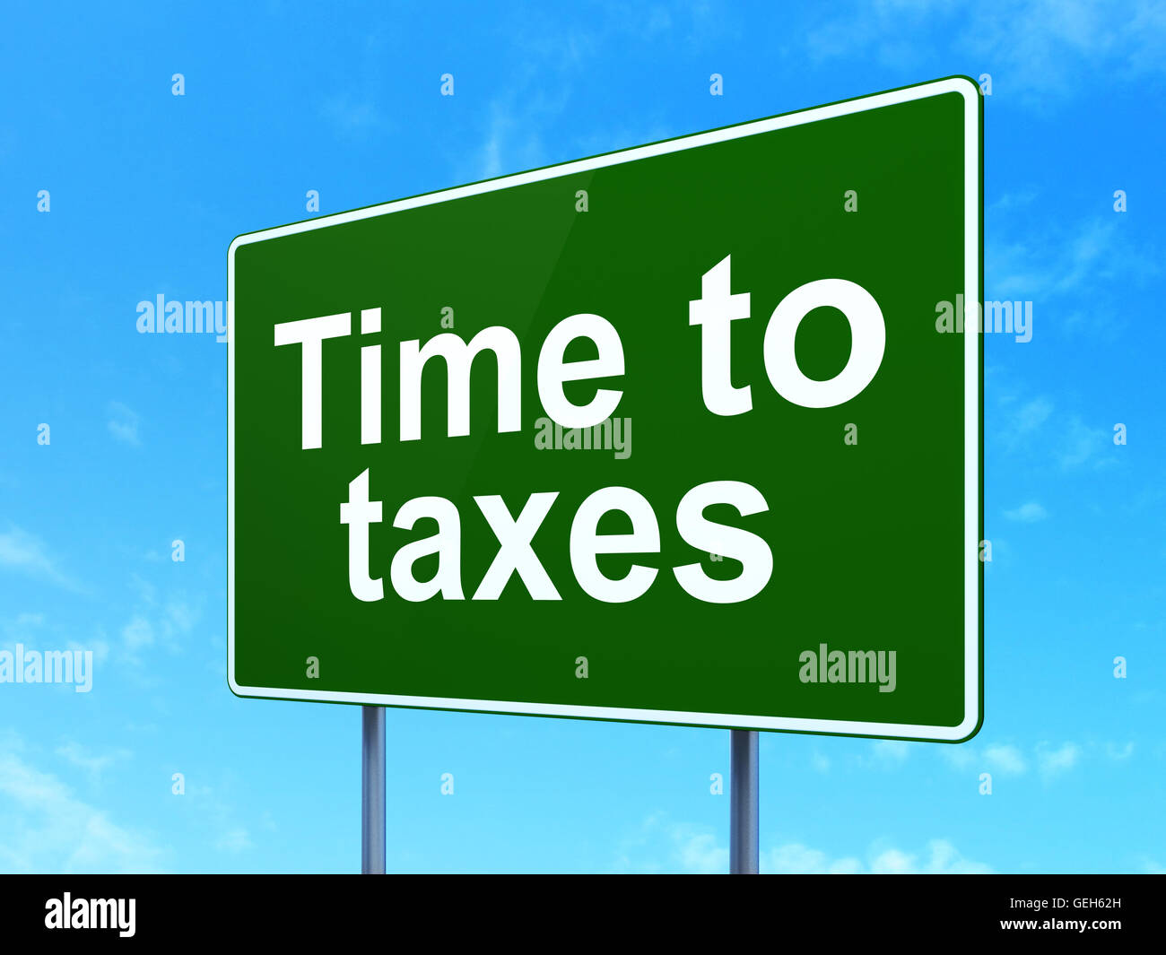 Timeline concept Time To Taxes on road sign background Stock Photo Alamy