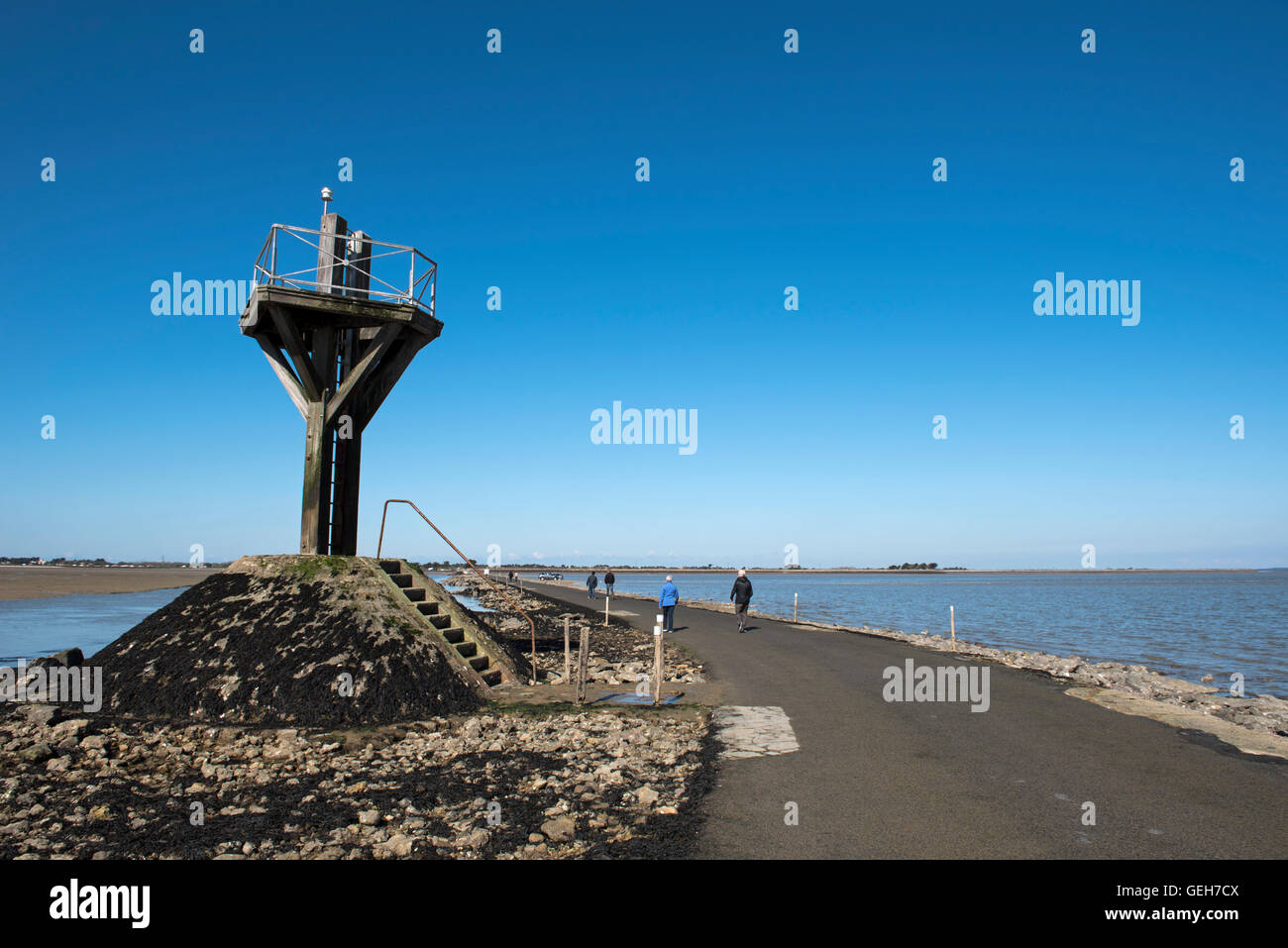 Passage du Gois causeway from mainland to Ile de Noirmoutier, Vendée, France Stock Photo