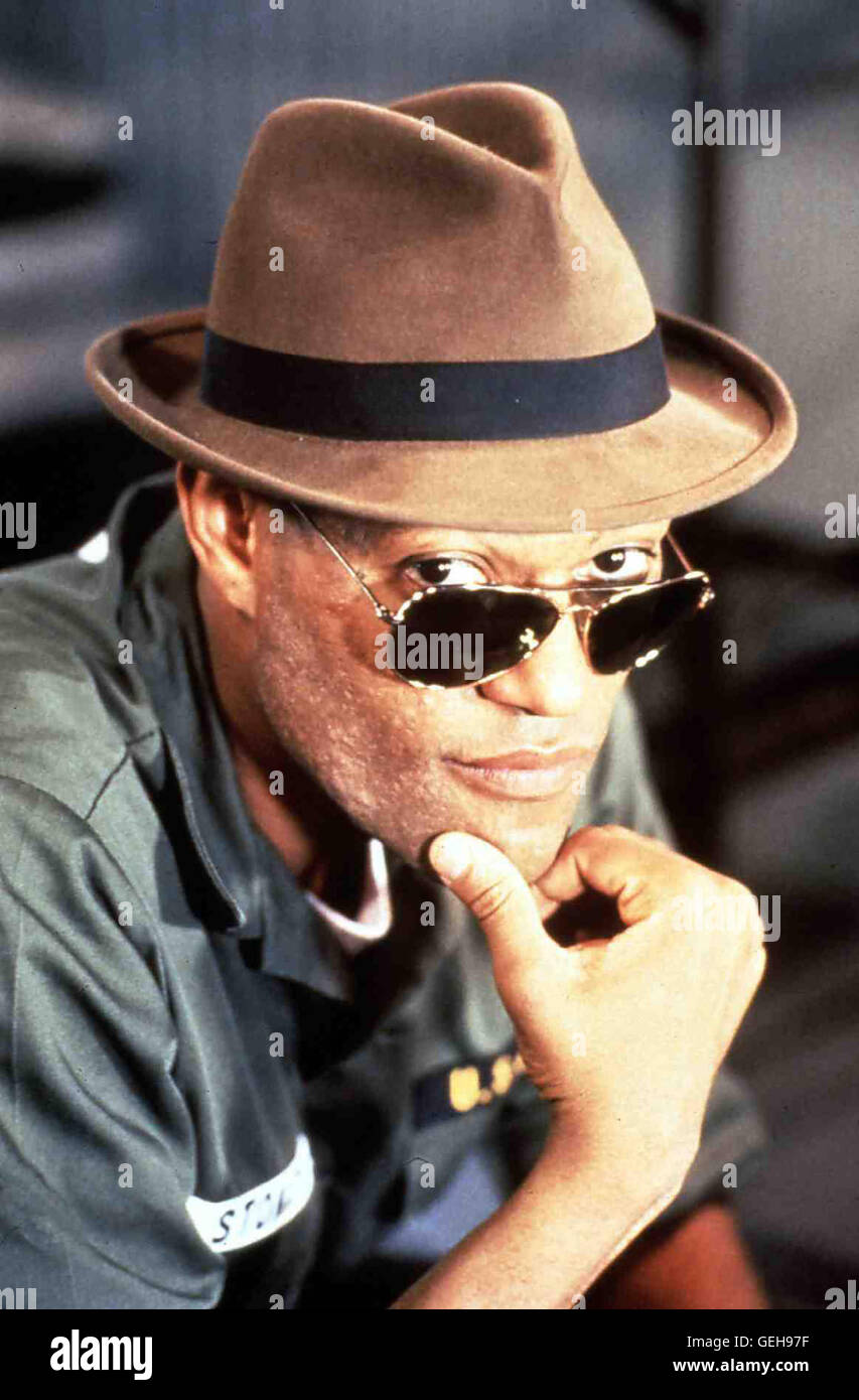 Larry Fishburne  Stokes (Larry Fishburne), der Anführer der farbigen Soldaten, ist beeindruckt von Franklin Bean. *** Local Caption *** 1991, Cadence, Ein Fremder Klang Stock Photo