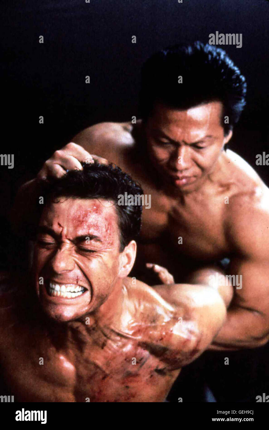 Jean-Claude Van Damme, Bolo Yeung Chad (Jean-Claude Van Damme), Moon (Bolo Yeung) *** Local Caption *** 1991, Double Impact, Geballte Ladung Stock Photo