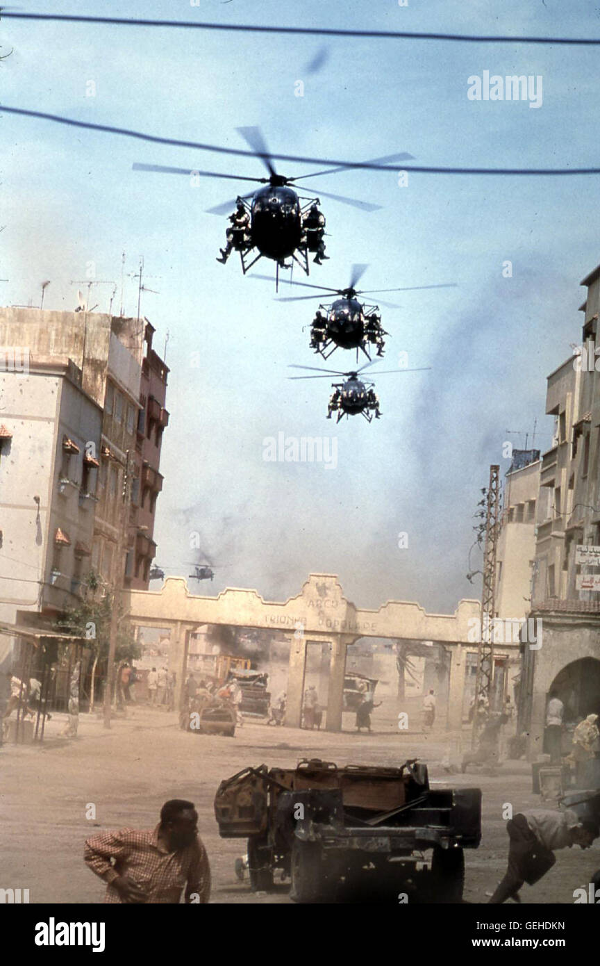 Somalia Okrober 1993: Amerikanische Elitesoldaten landen in Mogadishu, Somalia *** Local Caption *** 2001, Black Hawk Down, Black Hawk Down Stock Photo