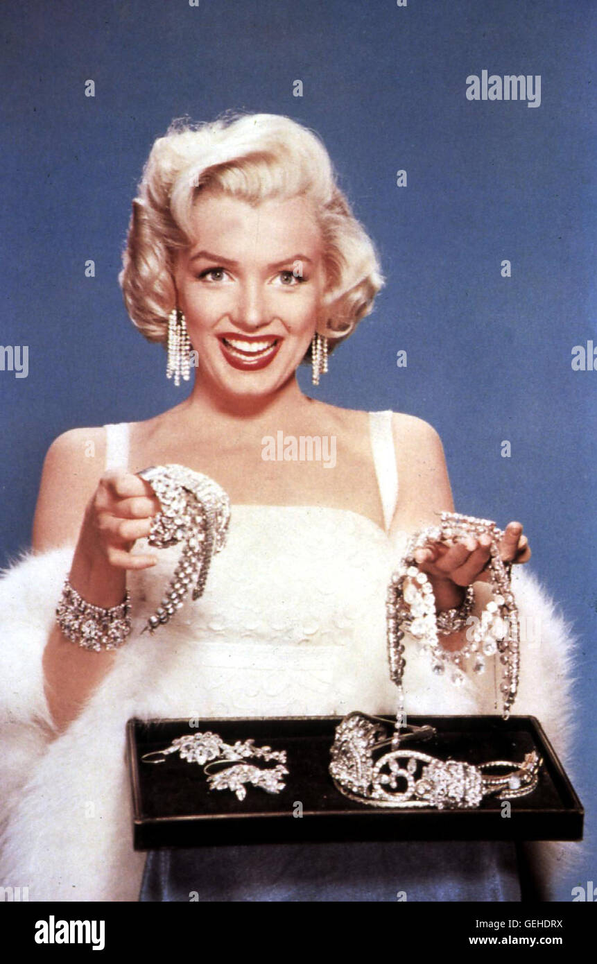 Lorelei (Marilyn Monroe) *** Local Caption *** 1953, 1950er, 1950s, Diamanten, Diamonds, Film, Gentlemen Prefer Blondes, Jewel, Komödie, Portrait, Schmuck, Blondinen Bevorzugt Stock Photo