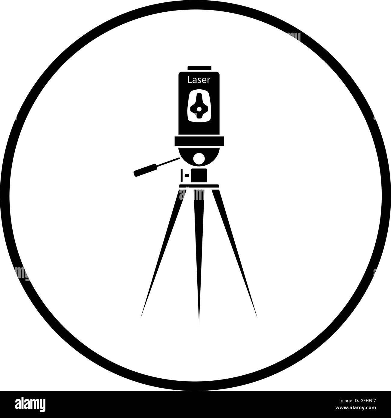 Laser Level Tool Icon Thin Circle Design Vector Illustration Stock Vector Image Art Alamy