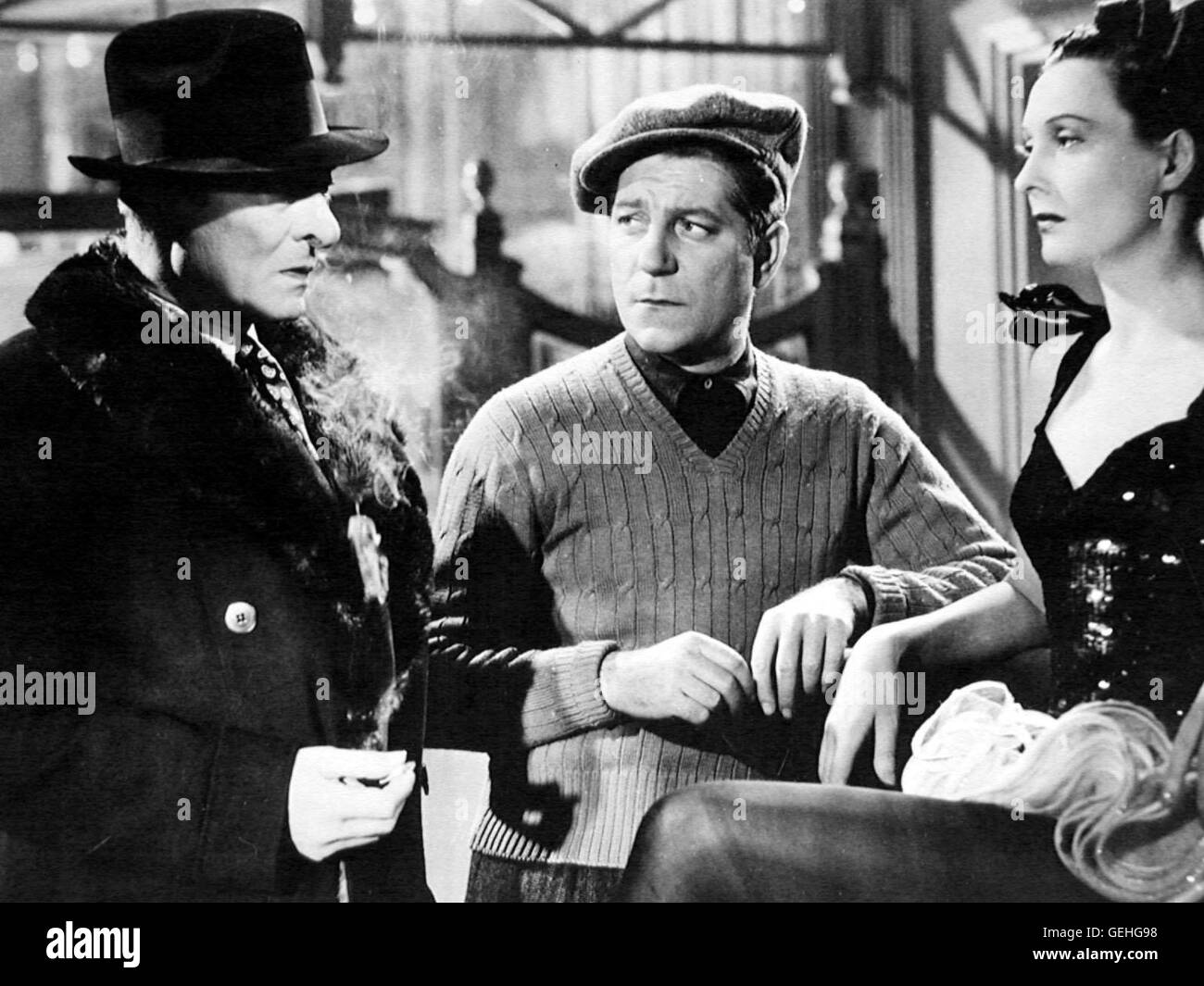Valentin (Jules Berry), Francois (Jean Gabin) *** Local Caption *** 1939, Jour Se Leve, Le, Der Tag Bricht An Stock Photo
