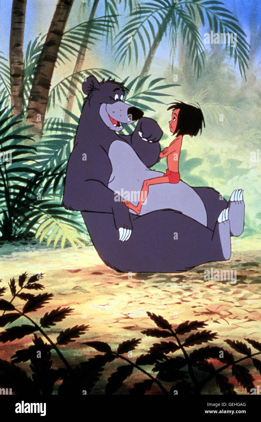 Mowgli mit Baloo, dem Baeren. *** Local Caption *** 1967, Jungle Book, The, Das Dschungelbuch Stock Photo